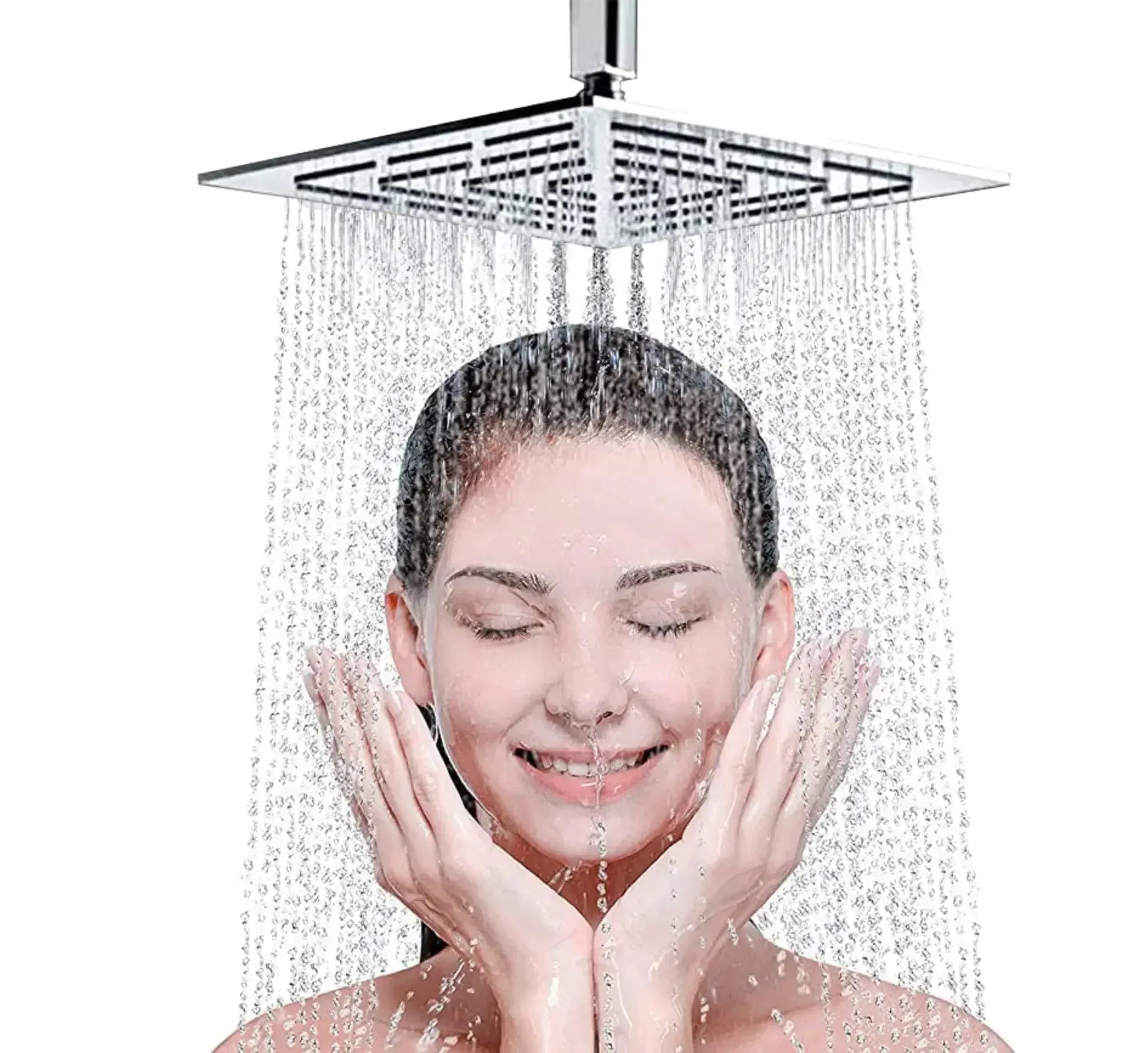 Amaze (4x4 Inches) 304- Grade Stainless Steel Chrome Finish Overhead Shower Without Arm